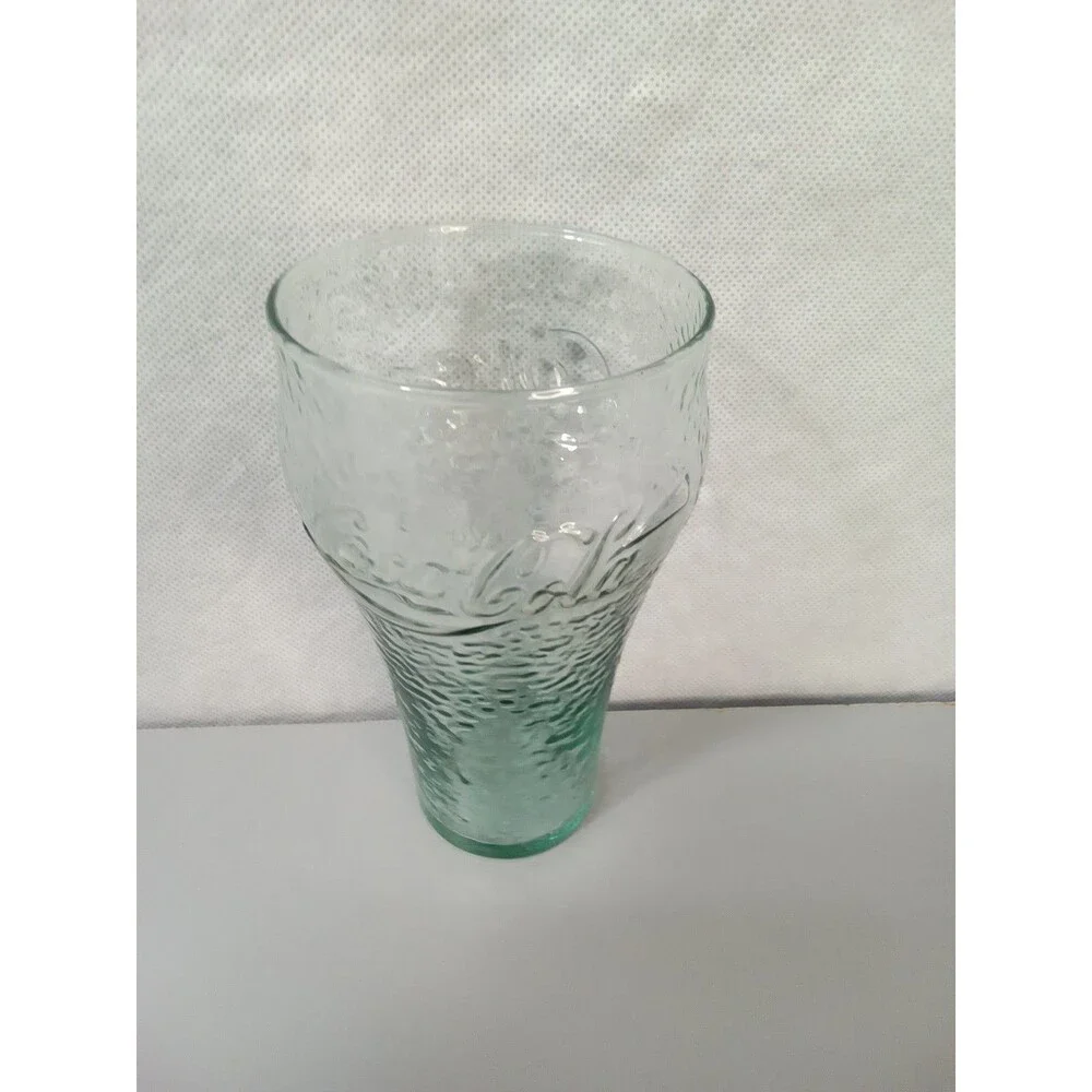Vintage 16 oz Coca-Cola Glass Pebbled Dimpled Textured Georgia Green COKE‎